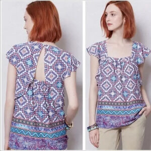 Anthropologie Geometric Patterned Shirt Size XS